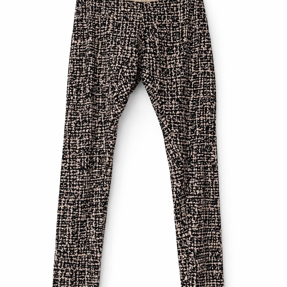 Motherhood Maternity Black & Cream Abstract Print Leggings – Size XL